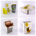 Custom printed cardboard paper box for bottle with plastic handle